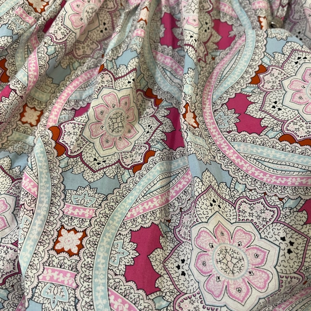 SUNDANCE PAISLEY PRAIRIE 100% COTTON PETTICOAT MAXI SKIRT SIZE MEDIUM - Picture 9 of 14